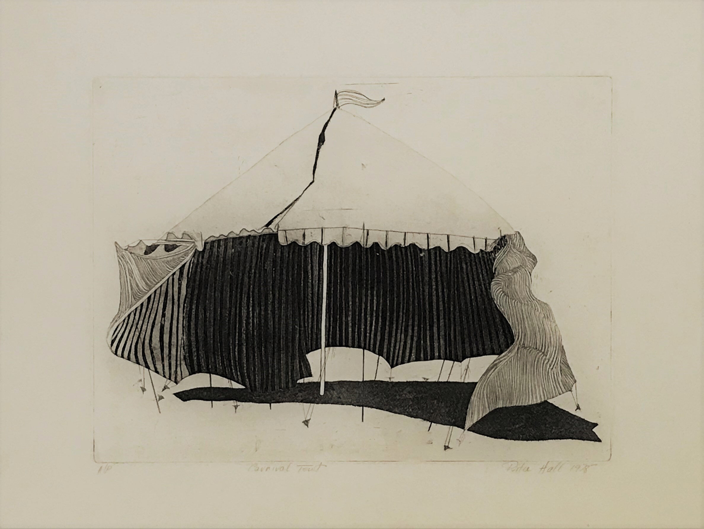Carnival Tent 1978 56 x 76cm Etching 