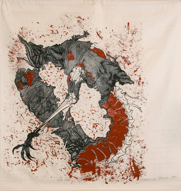 Decomposing Goanna 1984 Screen Print 124x117cm