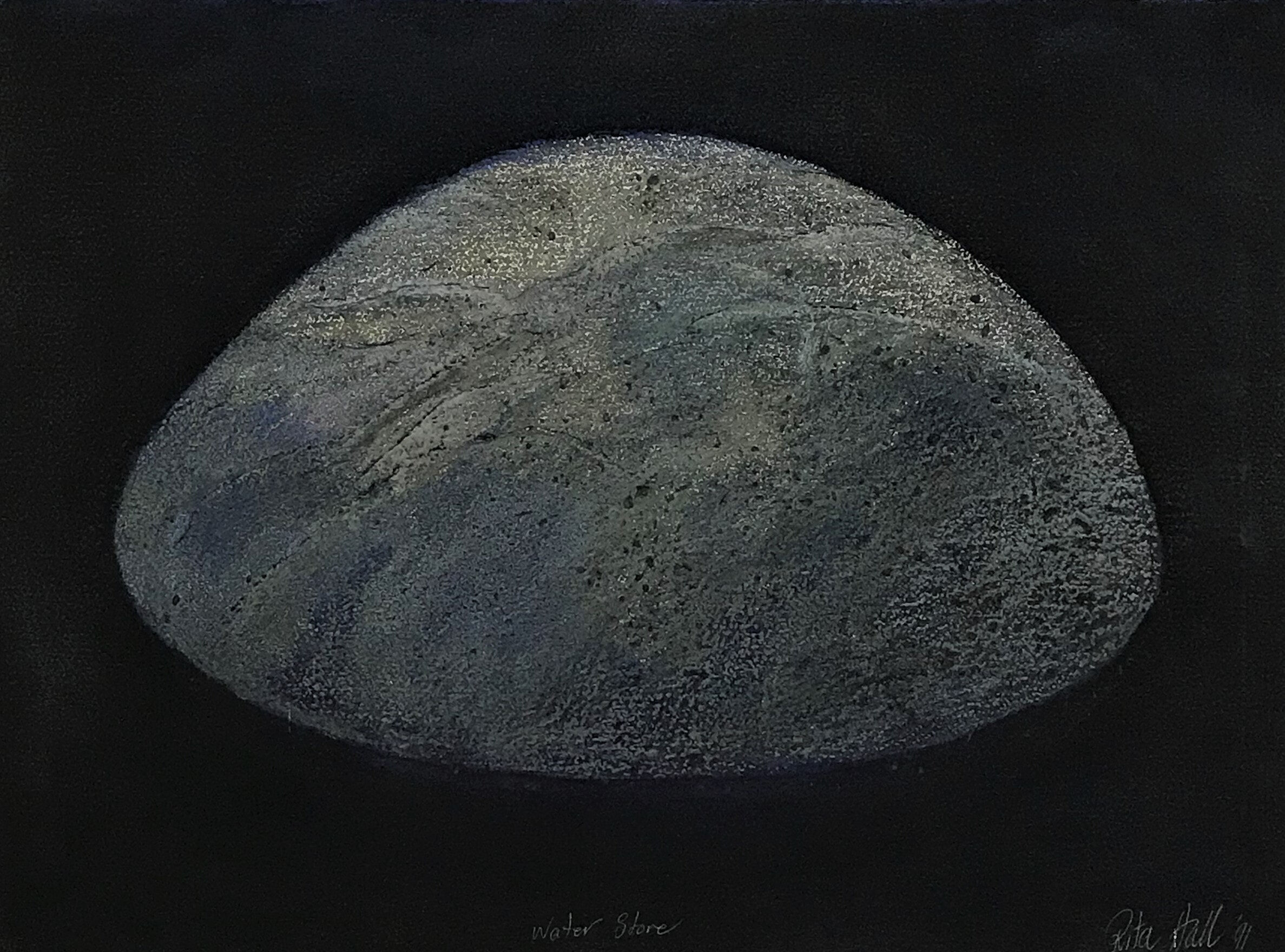 Water Stone 1991 Collograph and Pastel 56 x 76cm