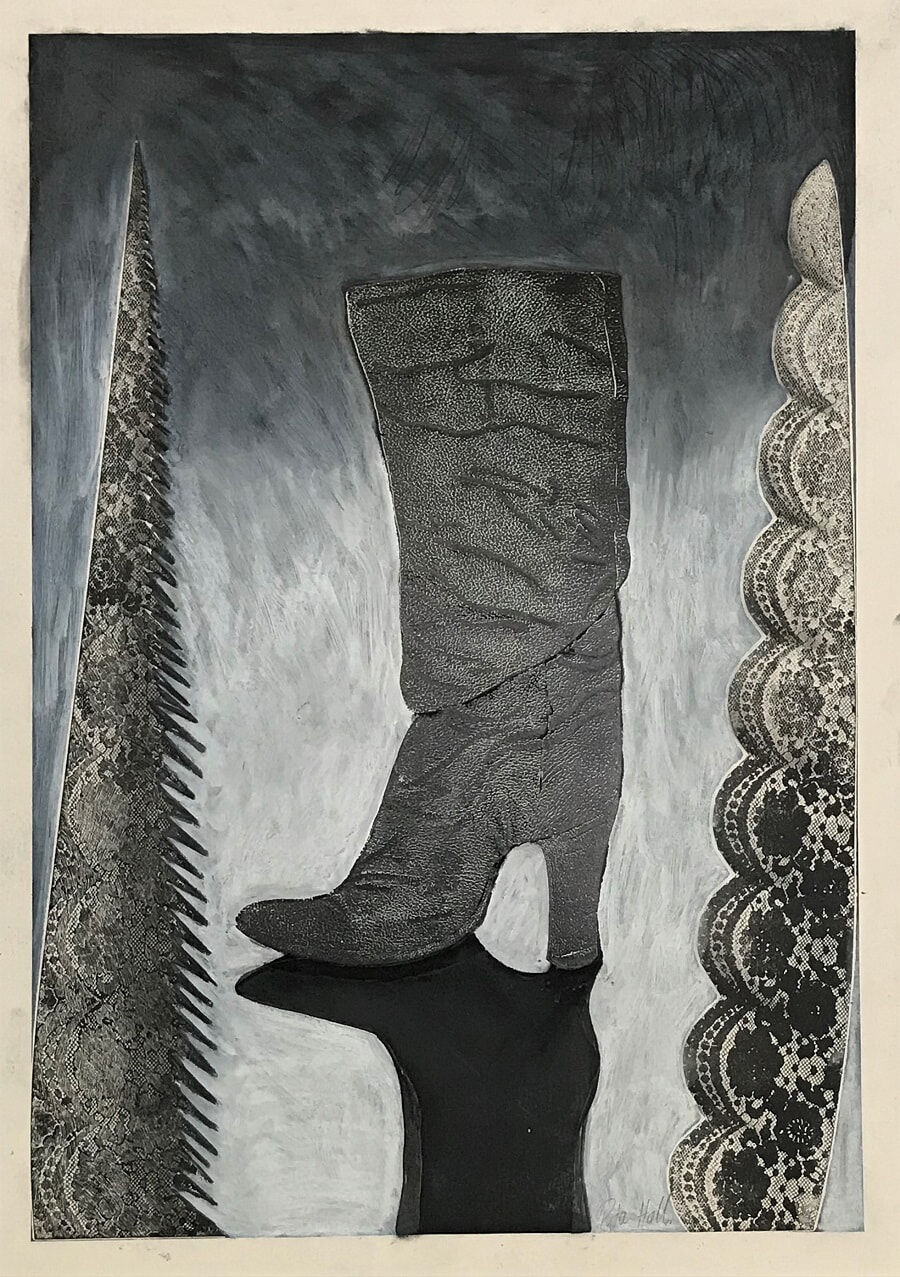 Untitled II (Boot with Lace Saw) 1998  Mixed Media 86 x 61cm