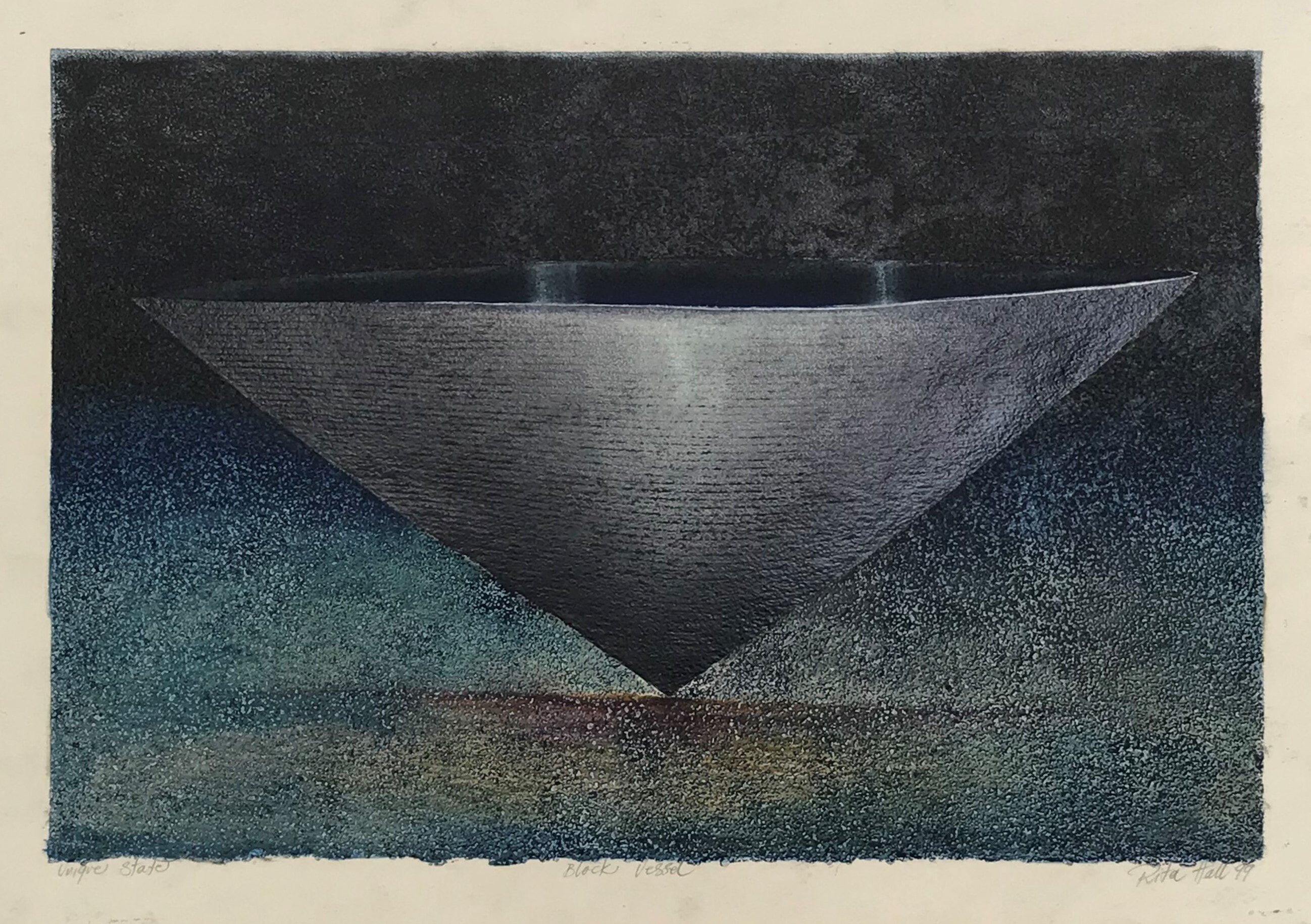 Black Vessel 1999 Collograph Gouache  56 x 76cm