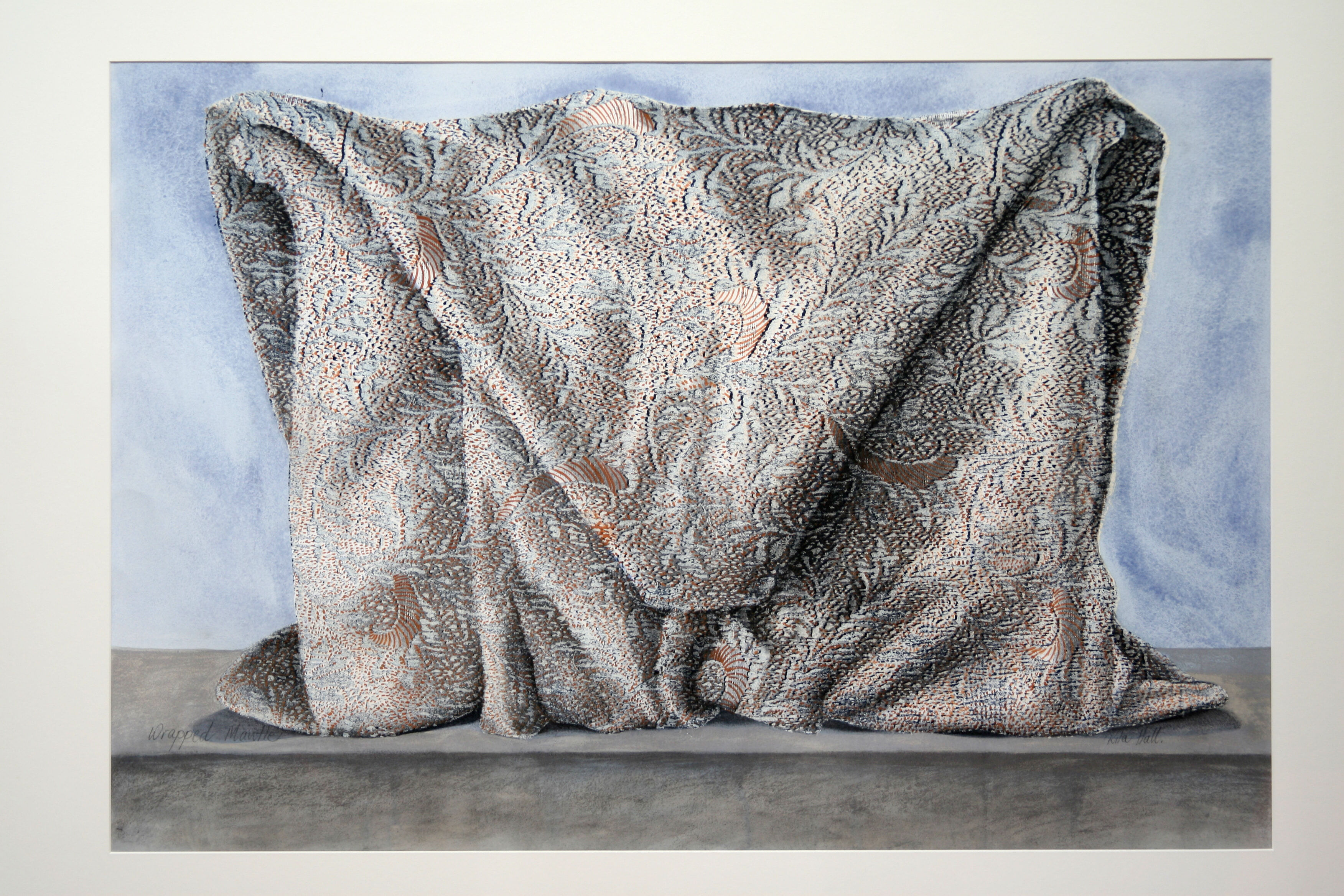 Wrapped mantle 2002 67x97cm collograph gouache & pastel