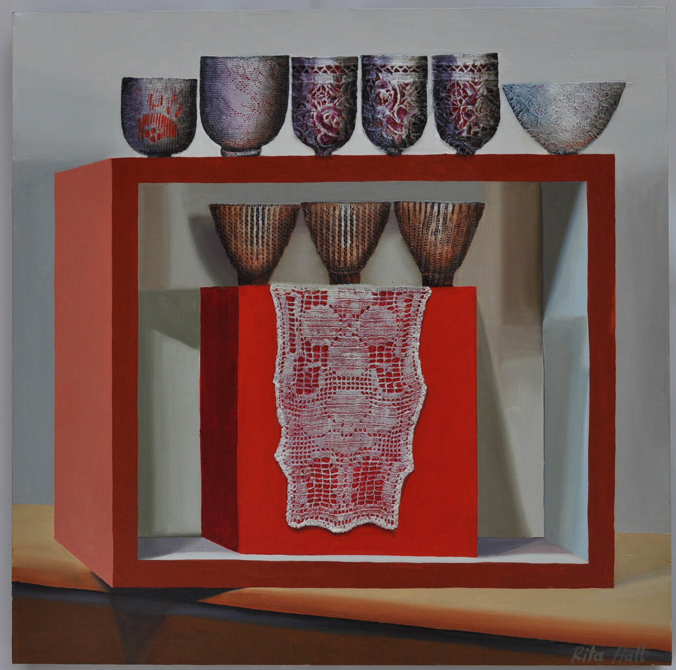 Systems of classification Oil and Collage on Canvas 61 x 61cm