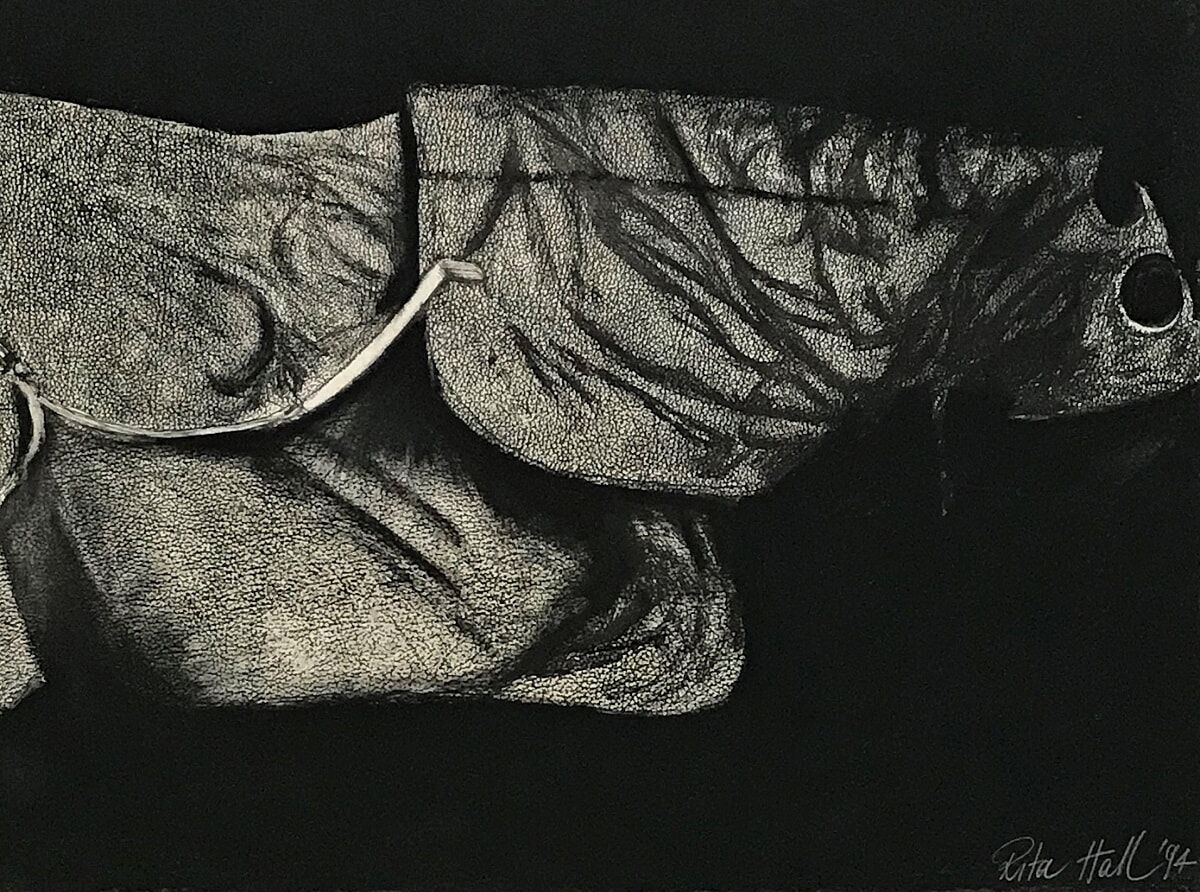 Hooded Horse 1995 Unique State  Etching & Charcoal 56 x 76cm