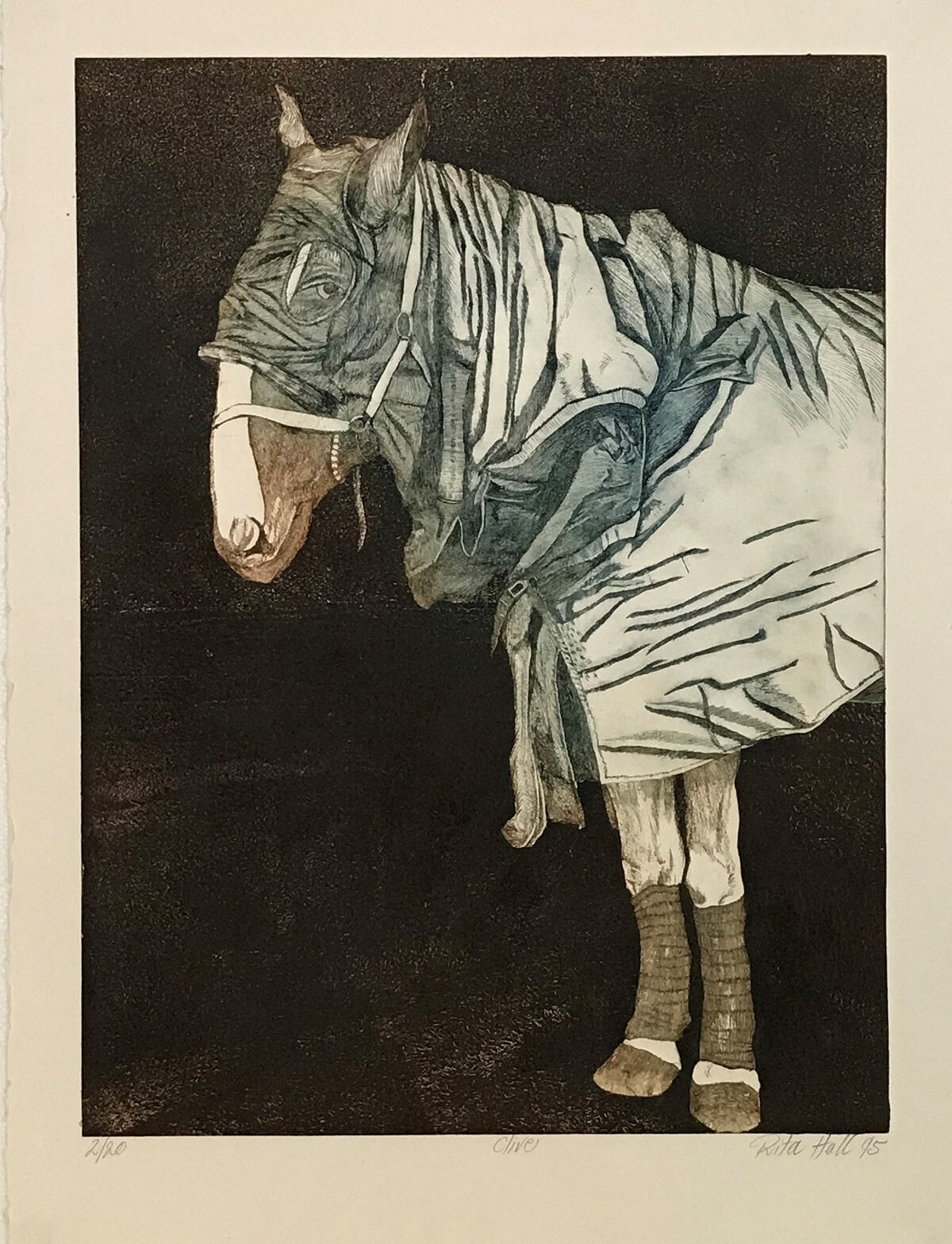 Clive 1995 AP Etching Blue Ink 76 x 56cm