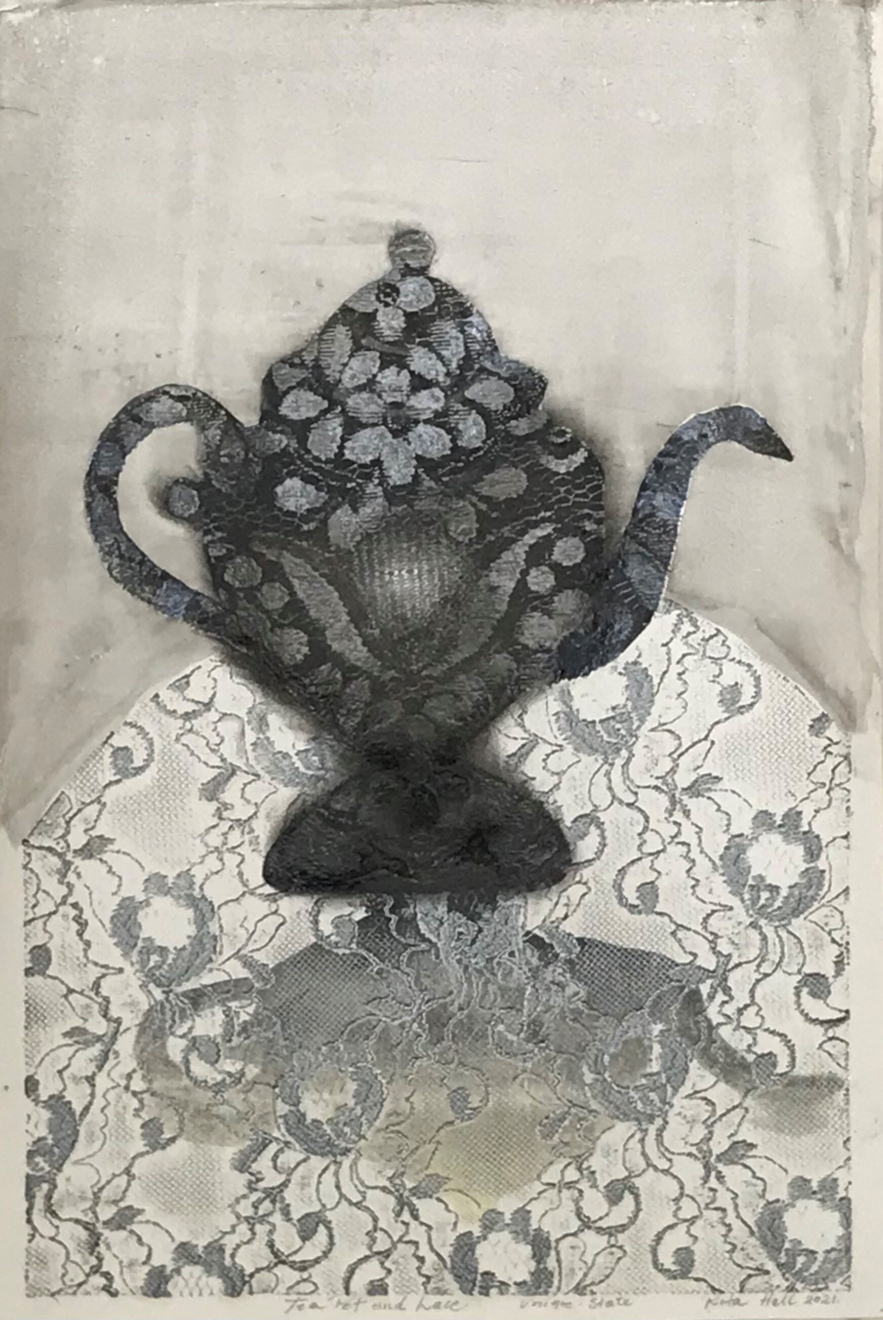 Tea Pot and Lace 2021 55 x 37cm