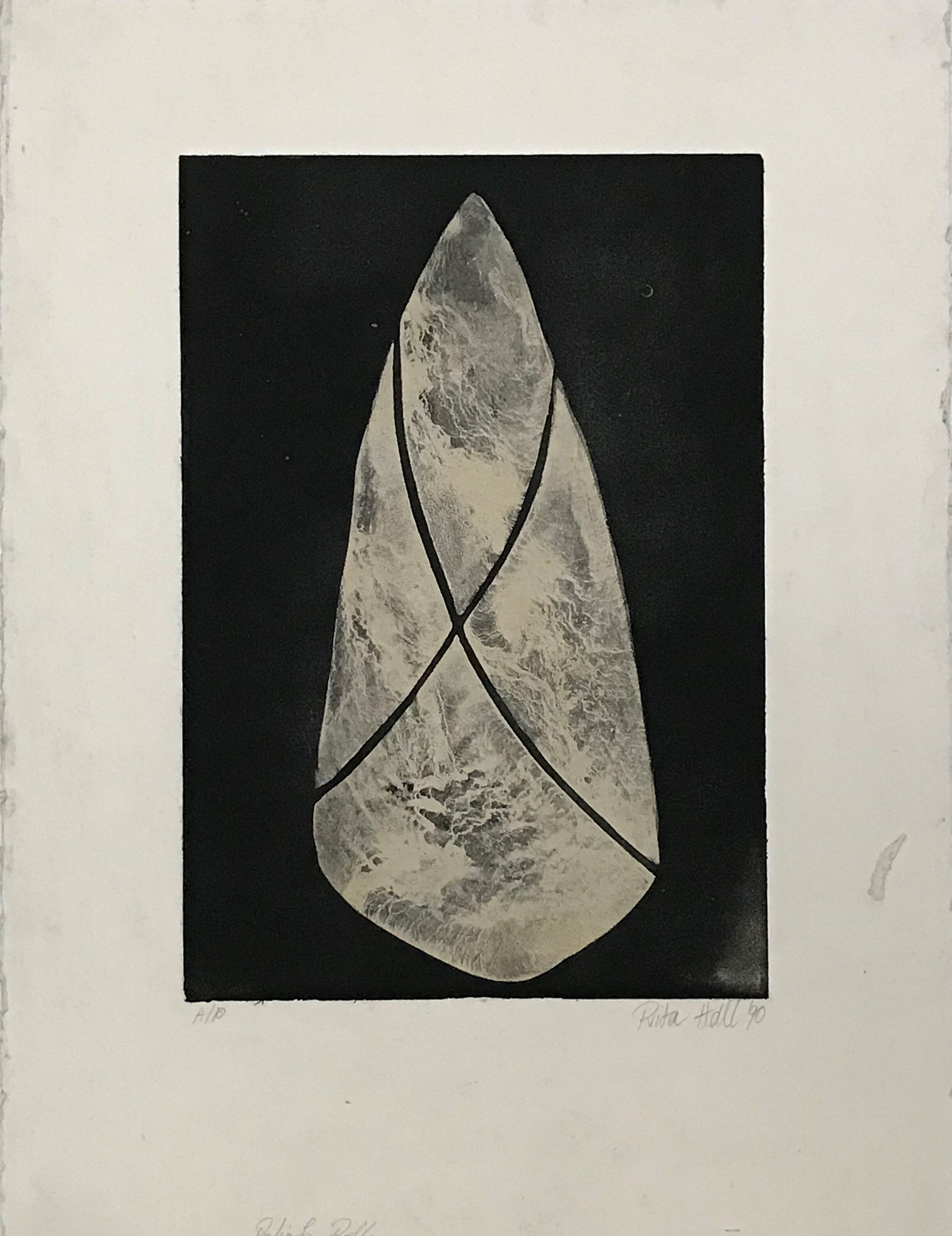 Untitled Liquid Stone 1990 Etching Relief Roll AP 76 x 56cm