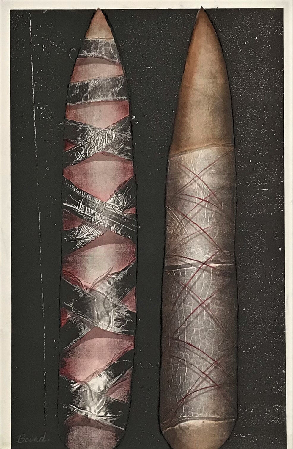 Bound 1991 mixed media (relief etching, collograph, watercolour) 76 x 59cm