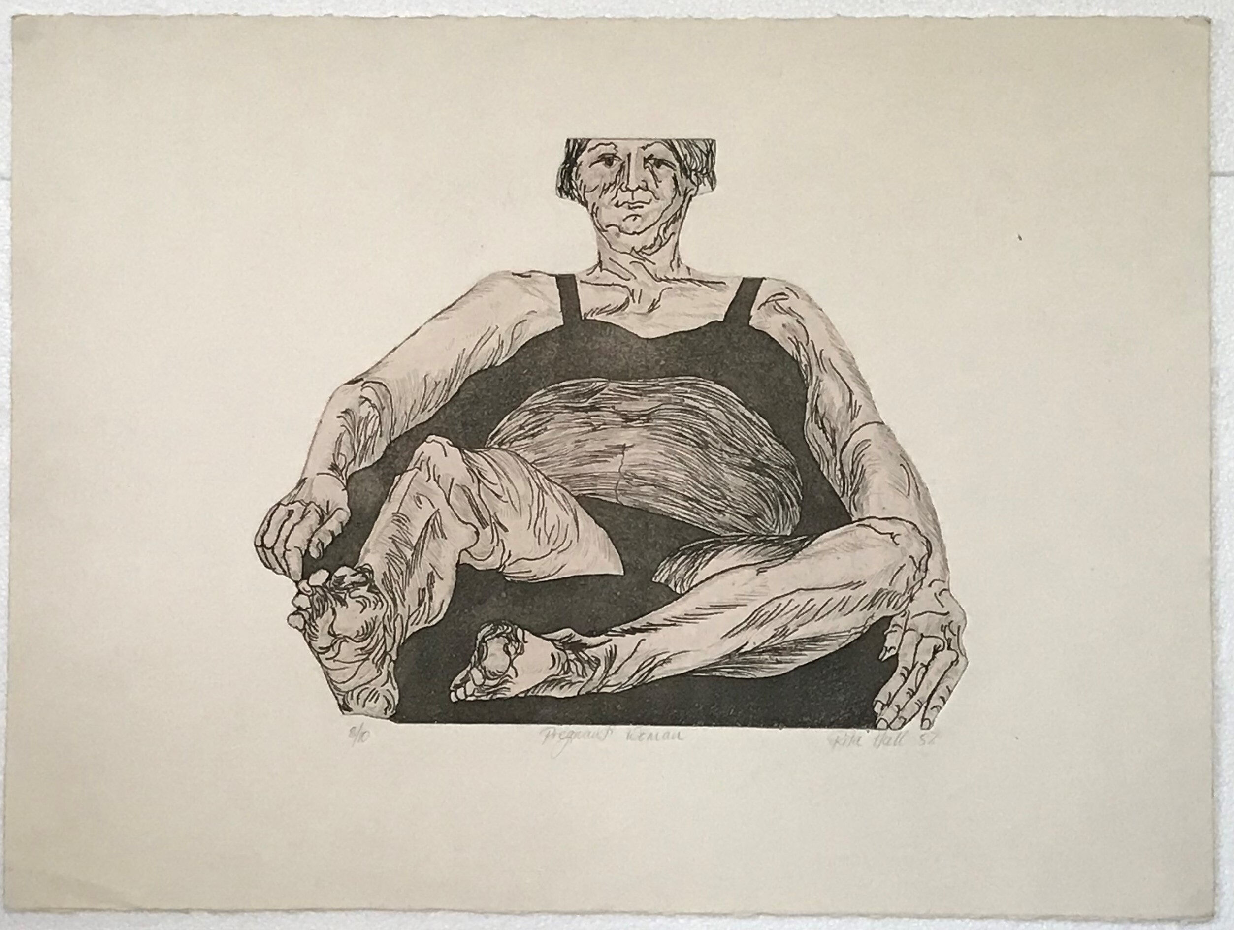 Pregnant Woman 1987 Etching 56 x 76cm