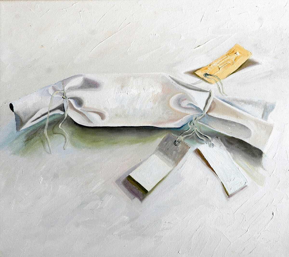 Six Birds With Packaging 2006 Oil on canvas Part 6 Total size 80x135cm