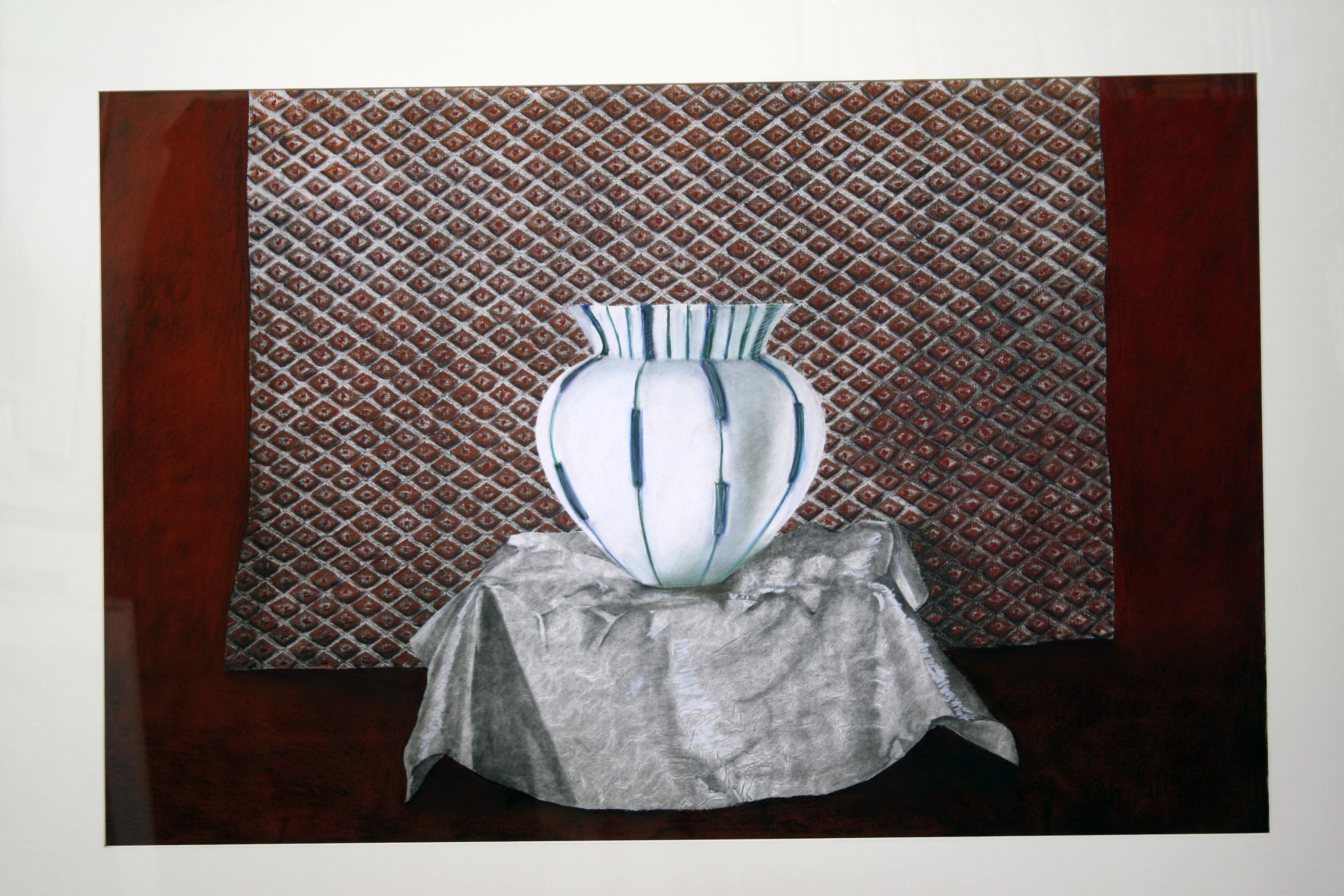 White Bowl 2000 75x120cm collograph pastel