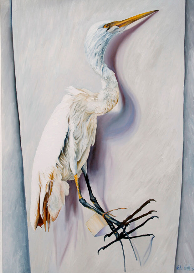 Egret 2009 Oil on canvas 148x95cm