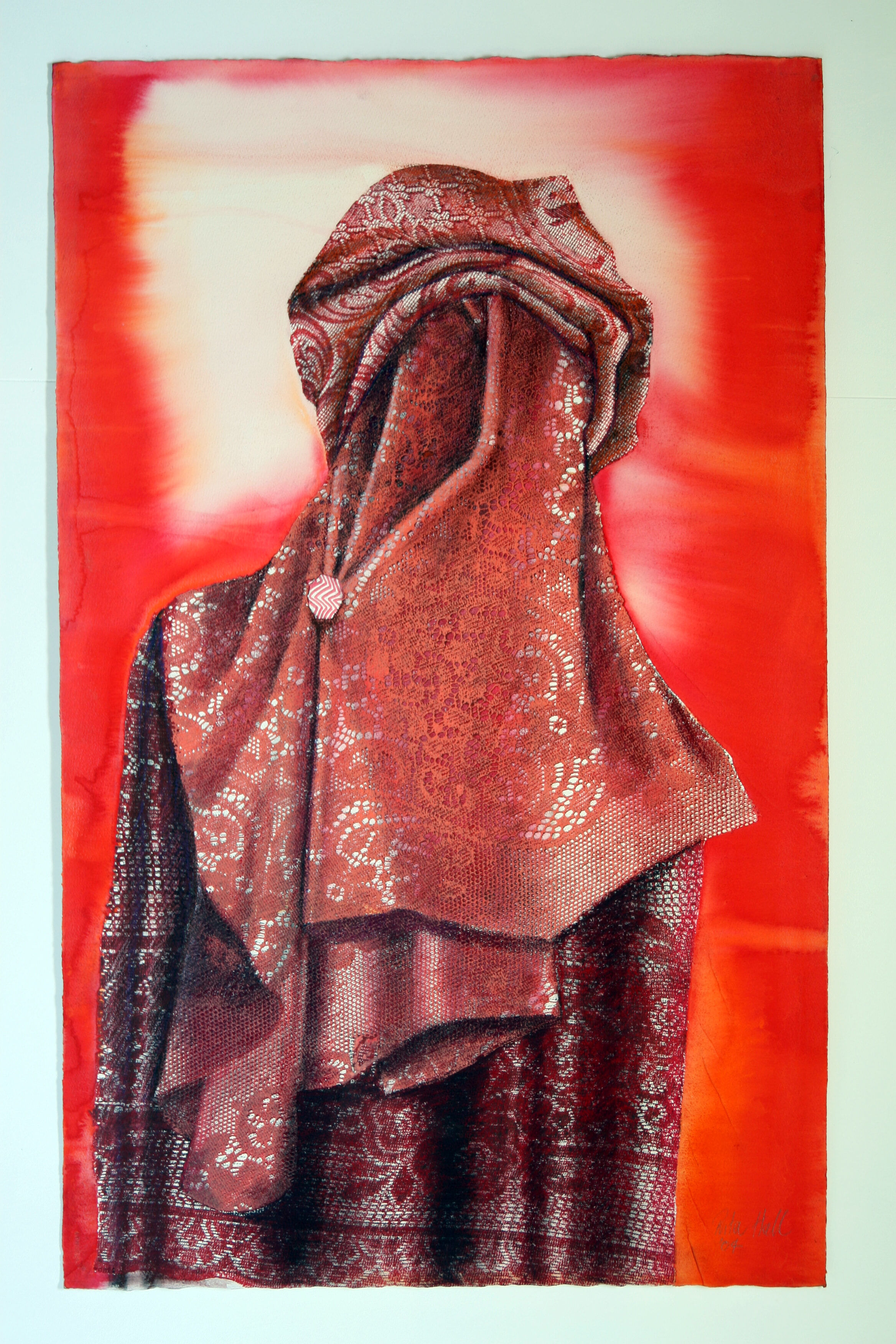 Red berber 2004 63x100cm collograph gouache & pastel