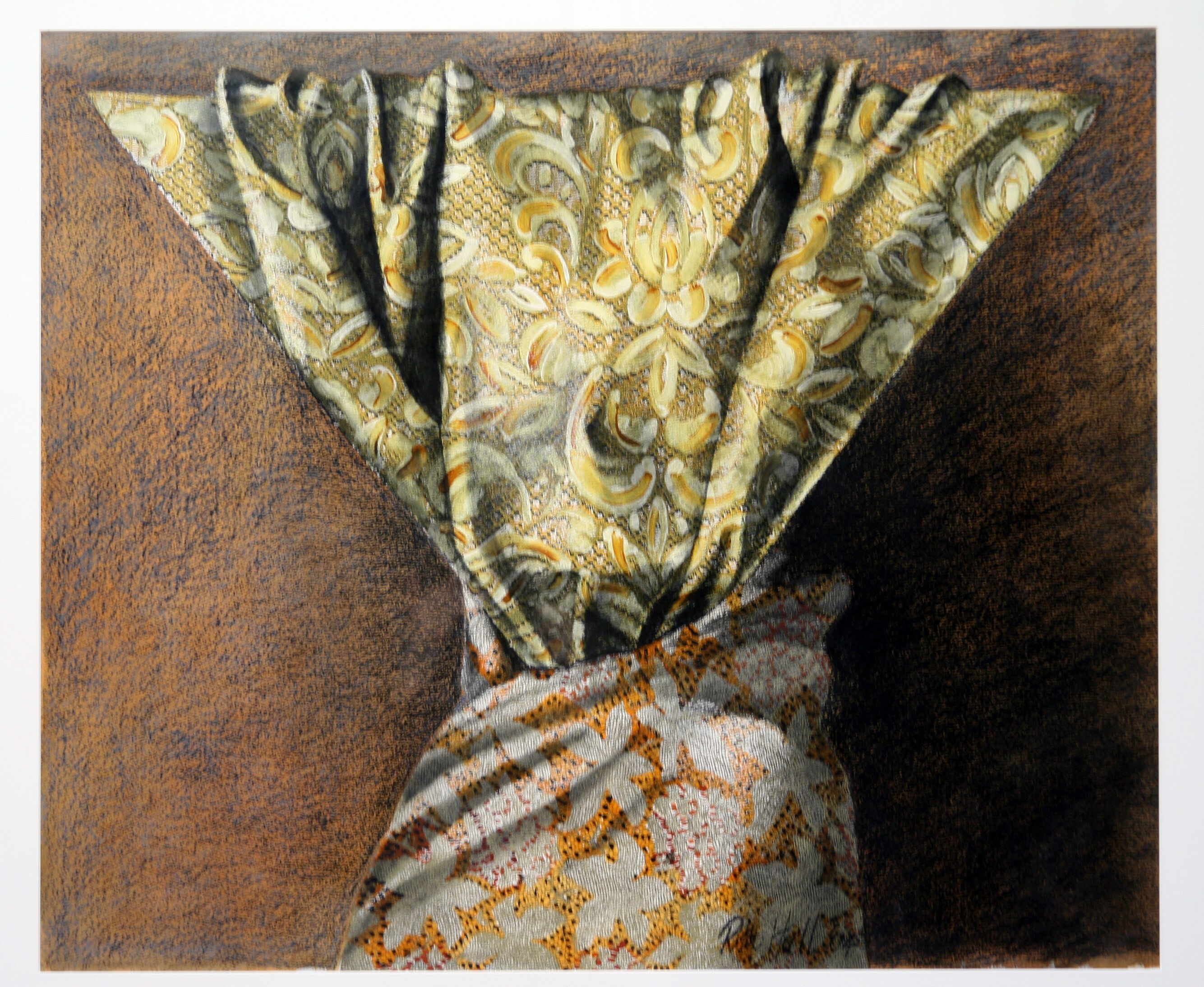 Yellow Gaze 2004 64x74cm collograph gouache & pastel