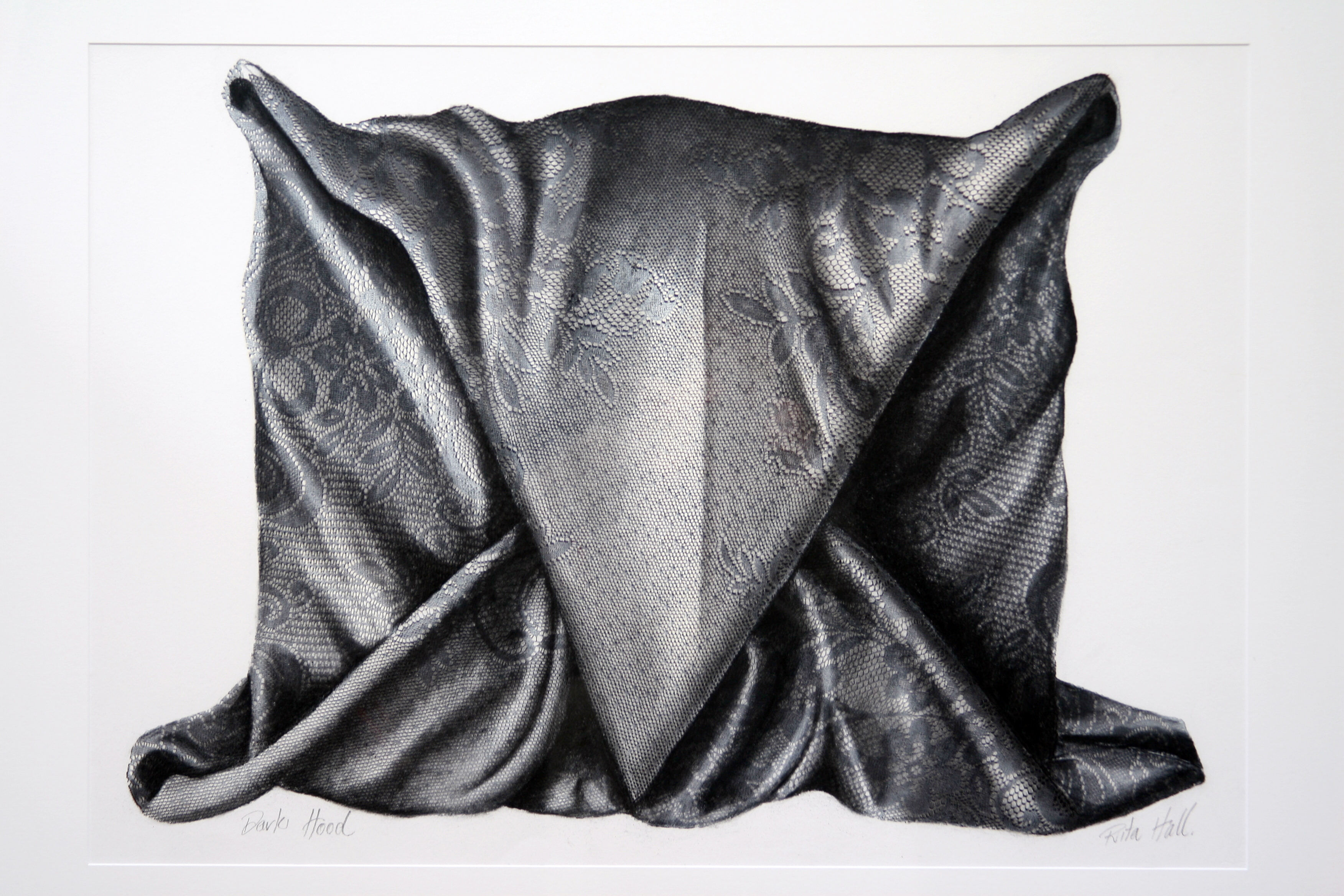 Dark Hood 2004 66x102cm collograph gouache & charcoal