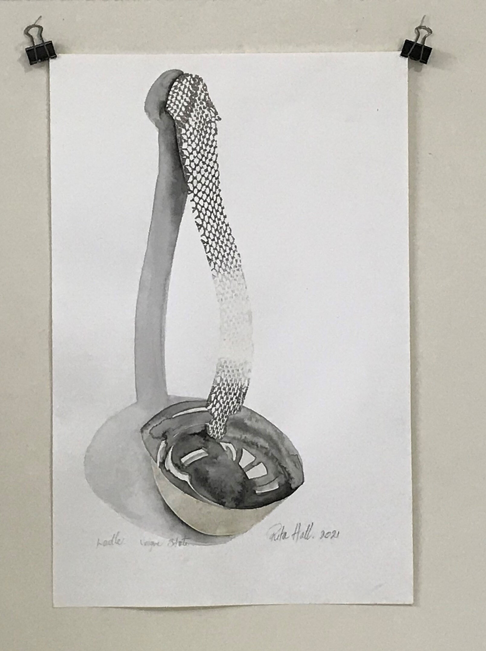 Ladle II 2021 Collograph Watercolour 50 x 33cm