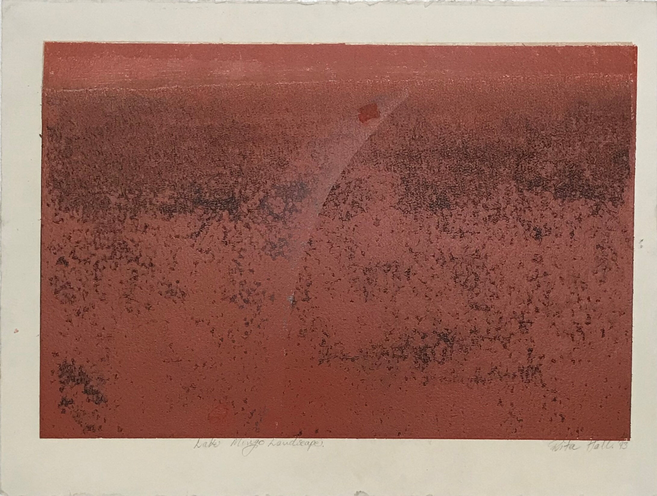 Lake Mungo Landscape 1993 Relief Etching  56 x 76cm