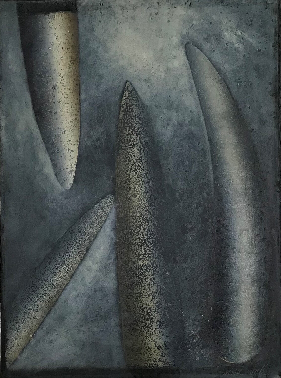 Shaped Stone  1993 76 x 56cm collograph 