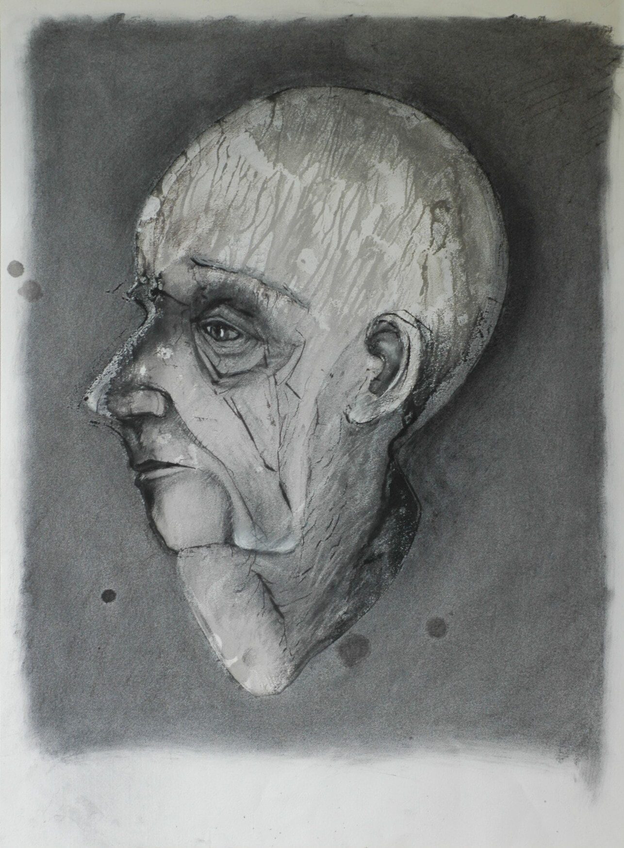 'I'm really worried about you Bob' 2012 Monotype & Charcoal 76x56cm