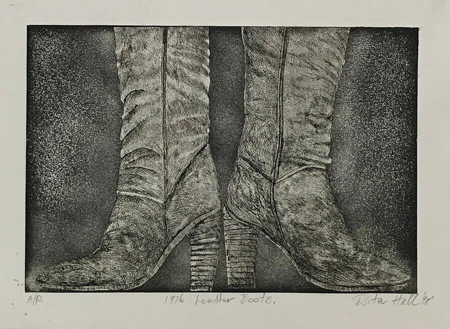 1976 Leather Boots AP 1998 Etching 41 x 61cm