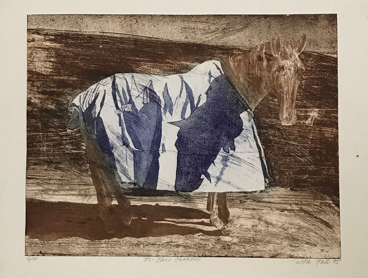 The Blue Shadow 1995 Etching Blue Ink & Sepia 56 x 76cm