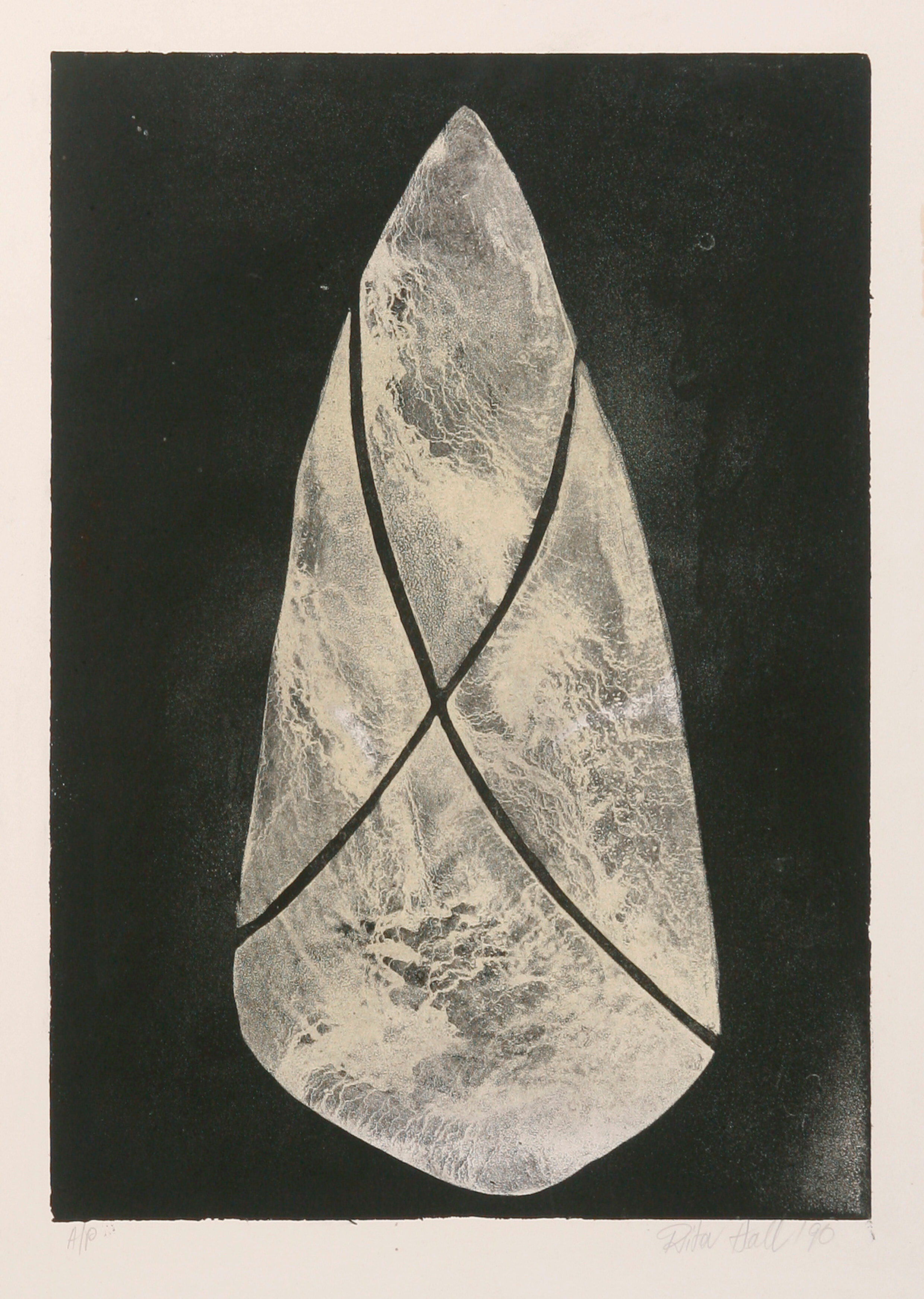 Tied Stone 1990 Etching Image 59x32cm
