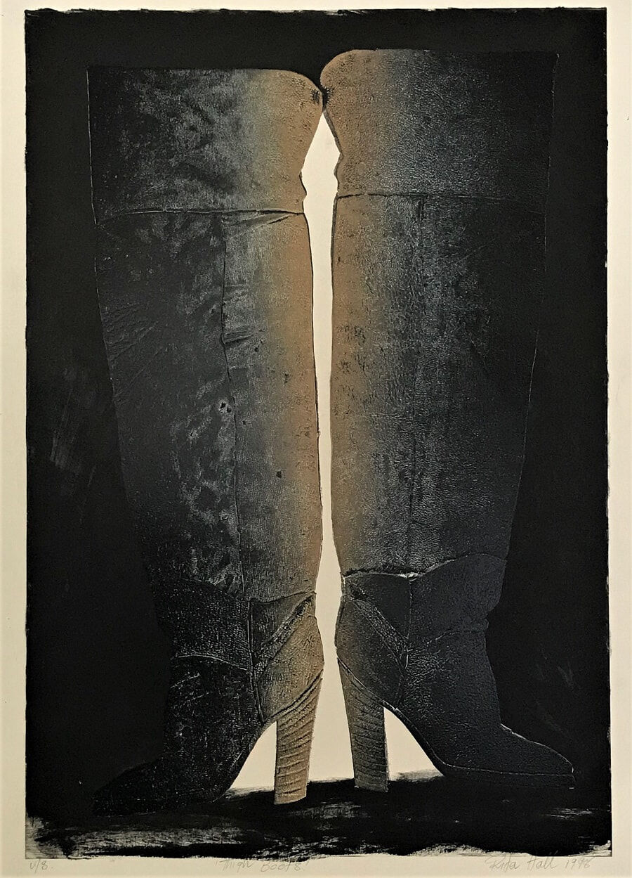 Thigh Boots 1998 Collograph 86 x 61cm