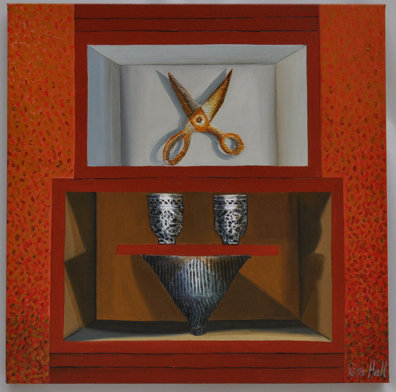 Myths Oil and Collage on Canvas 61 x 61cm