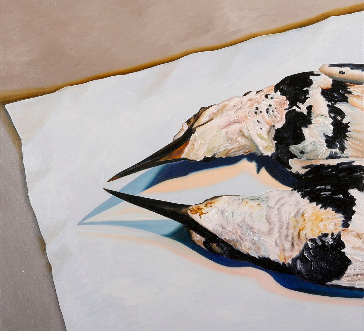 Pied Kingfishers 2008 oil on canvas 60x66cm