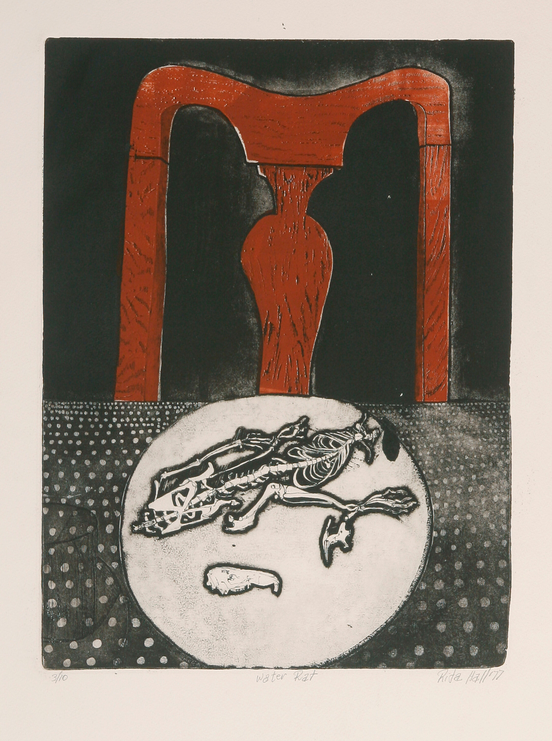 Water Rat 1977 Etching Image 51x38cm